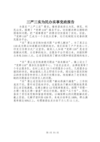 2024年三严三实为民办实事党政报告