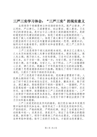 2024年三严三实学习体会三严三实的现实意义