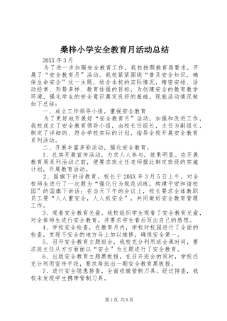 2024年桑梓小学安全教育月活动总结