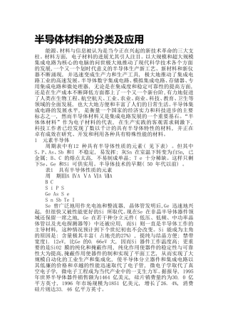 半导体材料的分类及应用