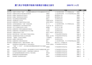 厦门英才学校图书馆高中新课改专题论文索引