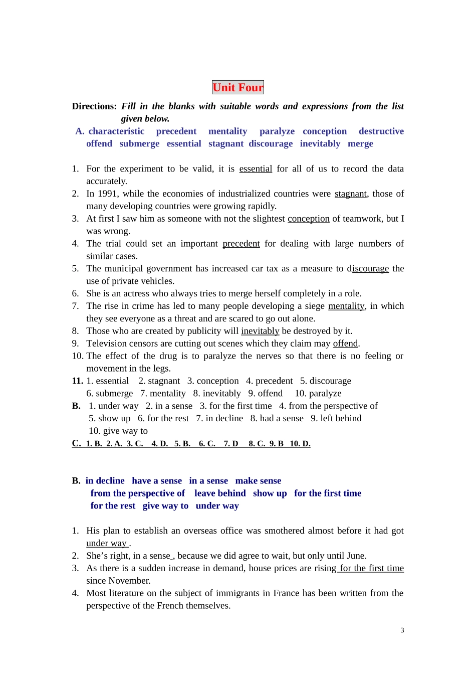 北大英语四级精读测试_第3页