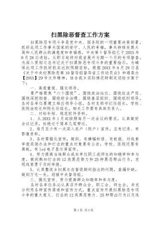 2024年扫黑除恶督查工作方案