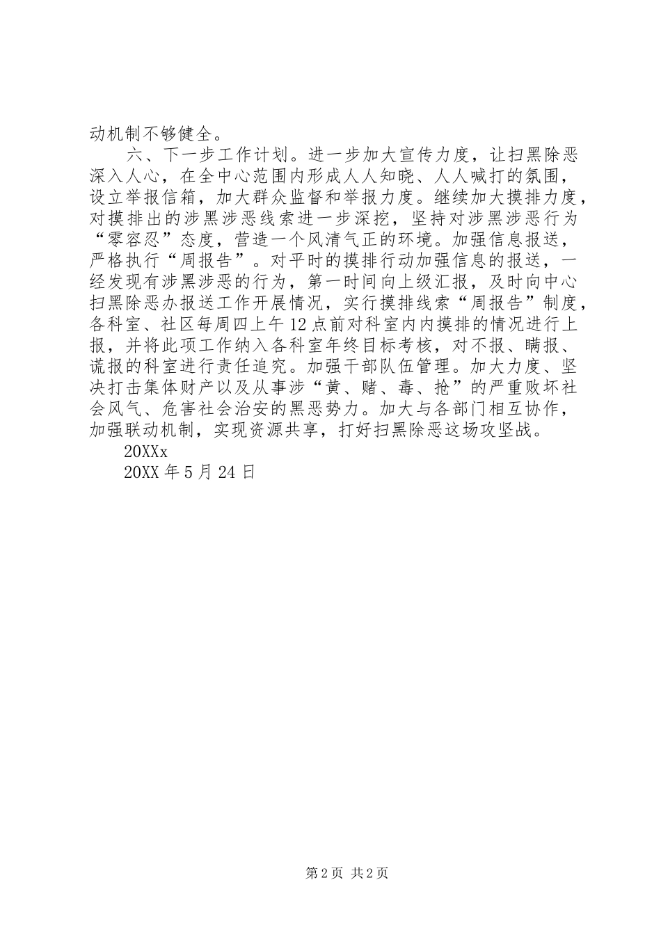2024年扫黑除恶工作总结_第2页