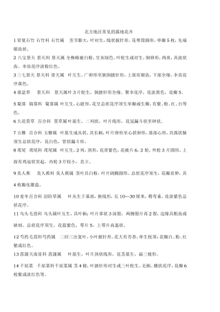北方地区常见的露地花卉