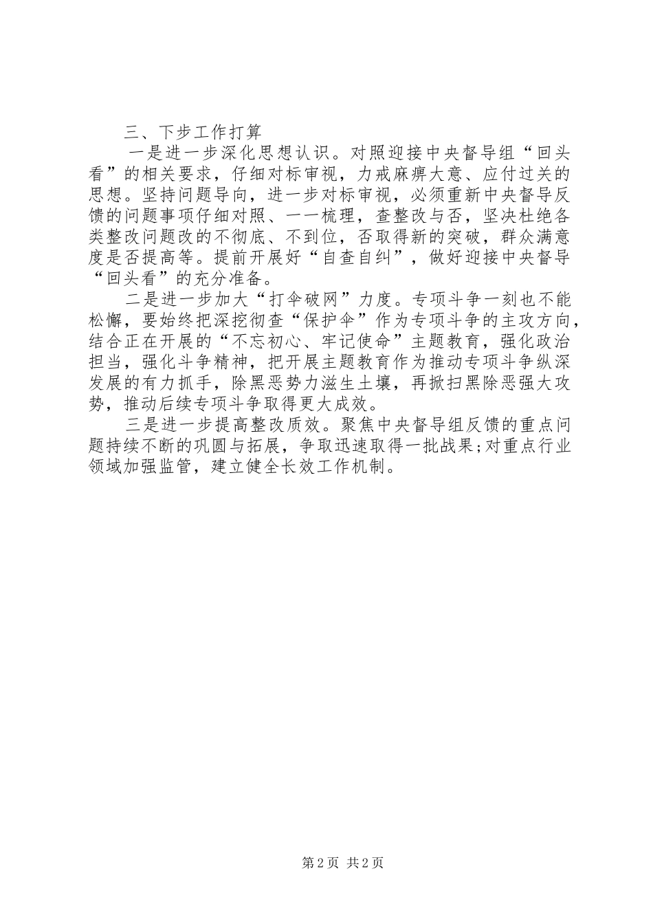 2024年扫黑除恶专项斗争个人述职报告_第2页