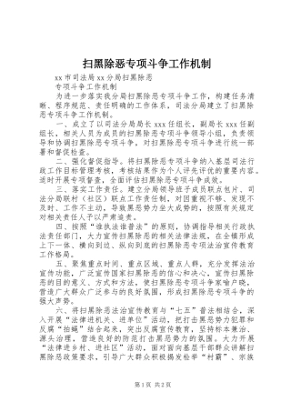 2024年扫黑除恶专项斗争工作机制
