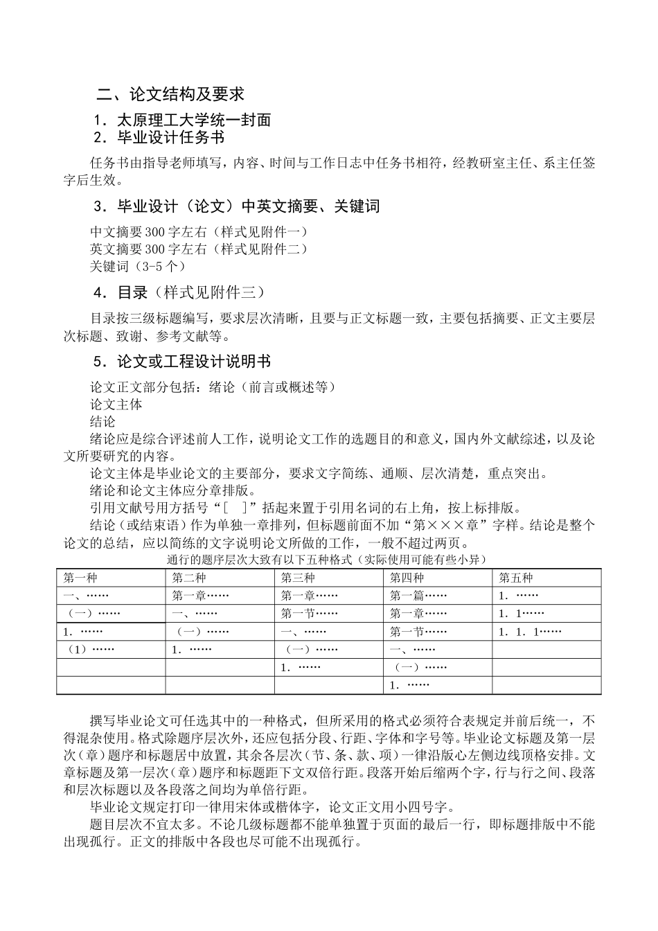 太原理工大学毕业设计论文补充规定_第2页