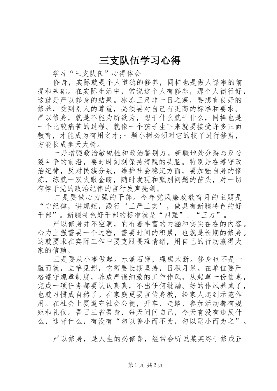 2024年三支队伍学习心得_第1页