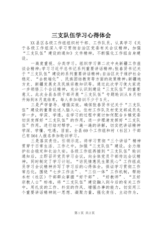 2024年三支队伍学习心得体会
