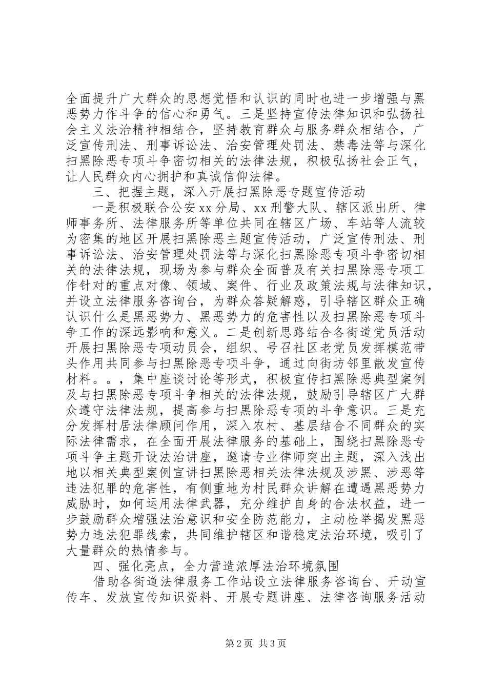 2024年扫黑除恶专项斗争工作总结_第2页