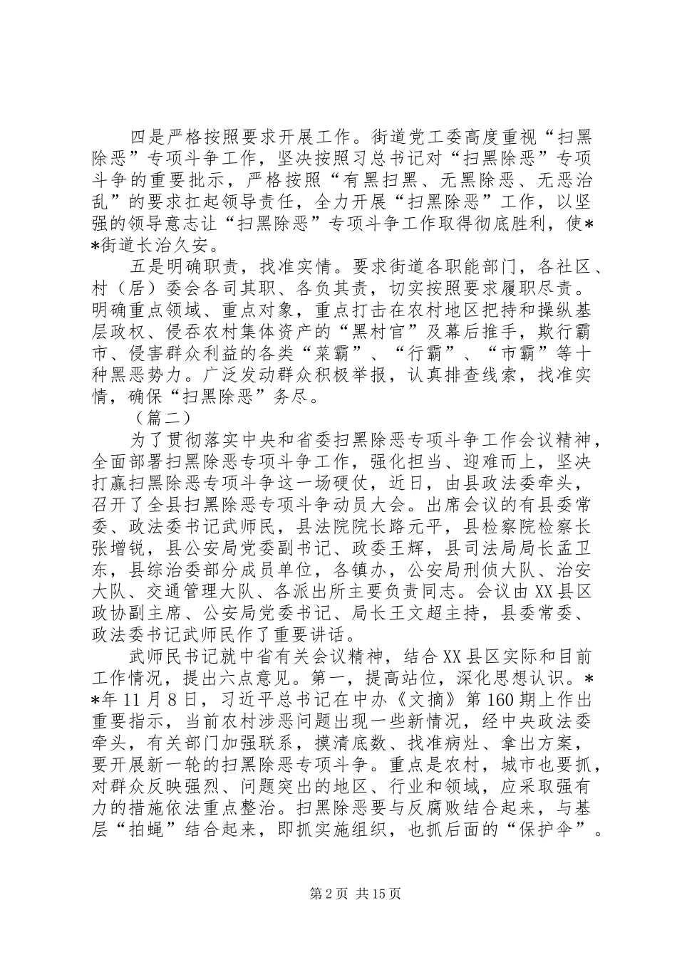 2024年扫黑除恶专项斗争会议通讯篇_第2页