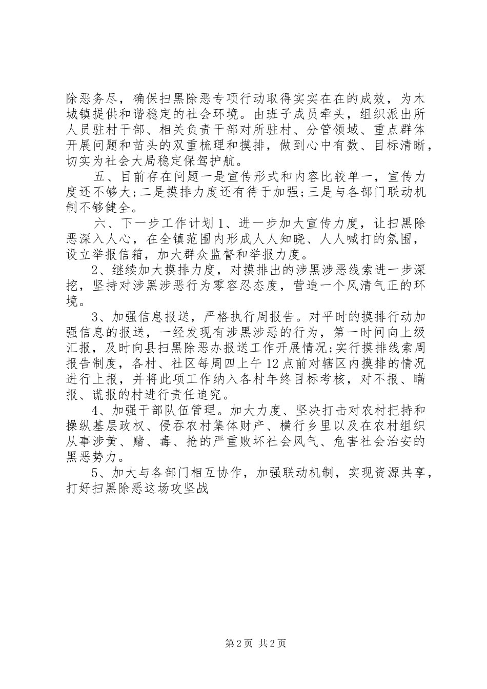 2024年扫黑除恶专项斗争详细总结范文_第2页