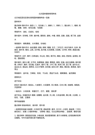 北方园林植物常用种类