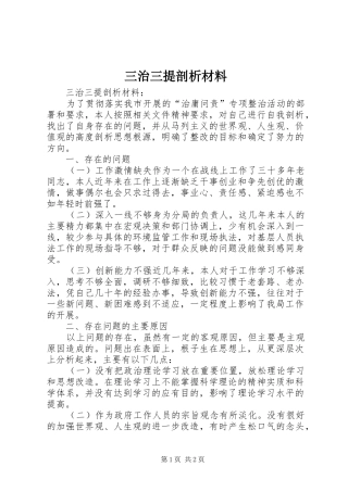 2024年三治三提剖析材料