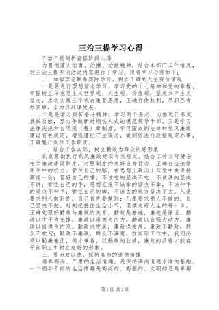2024年三治三提学习心得