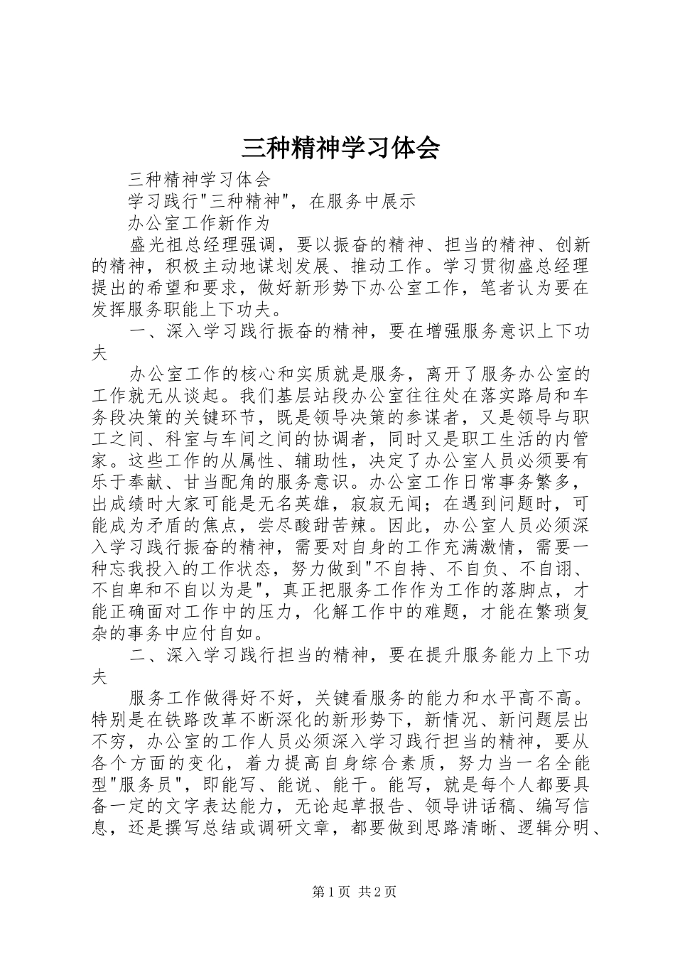 2024年三种精神学习体会_第1页