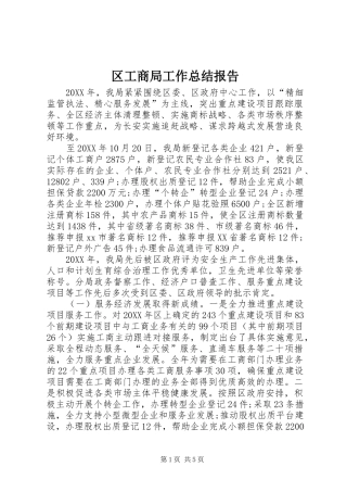 2024年区工商局工作总结报告