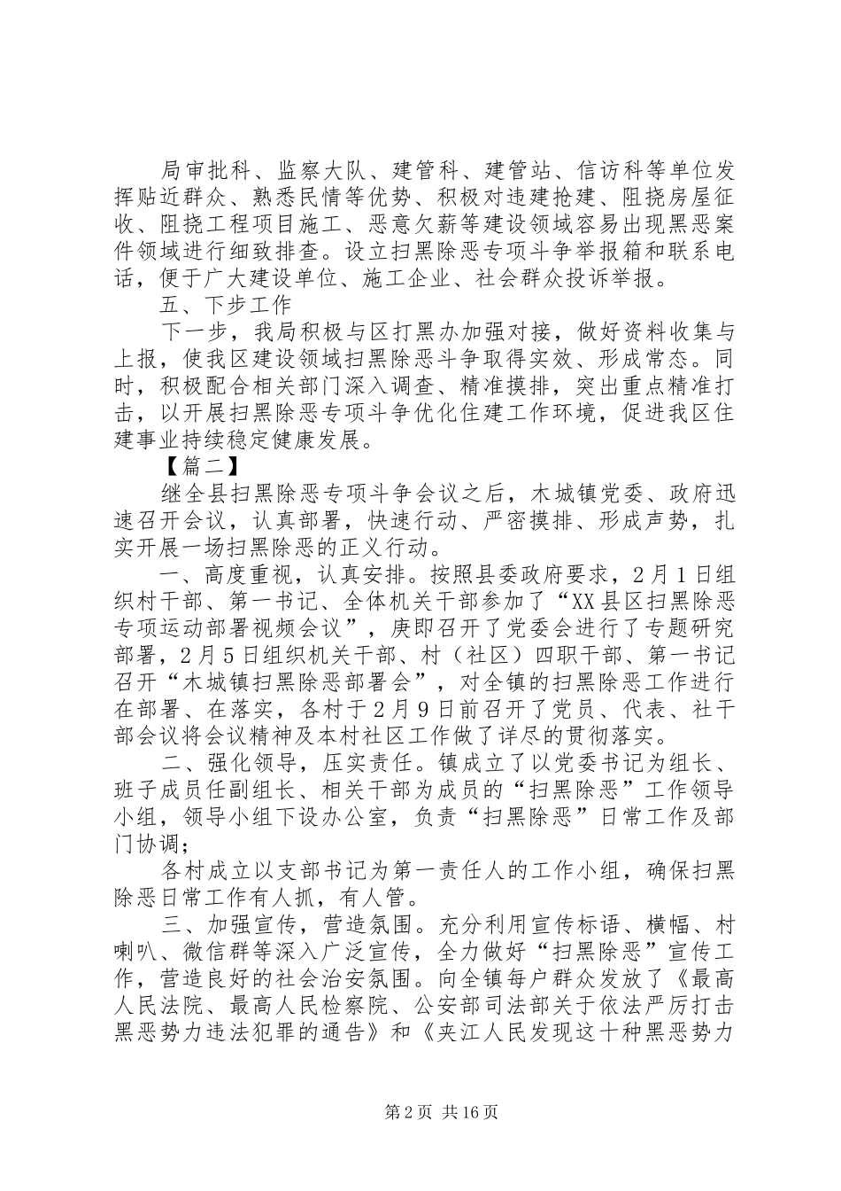 2024年扫黑除恶专项行动工作总结篇_第2页