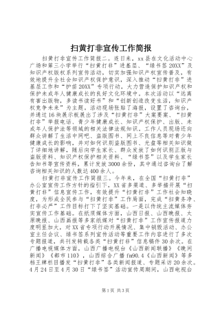 2024年扫黄打非宣传工作简报