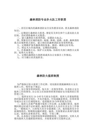 半专业扑火队工作职责