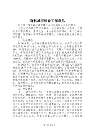 2024年森林城市建设工作意见