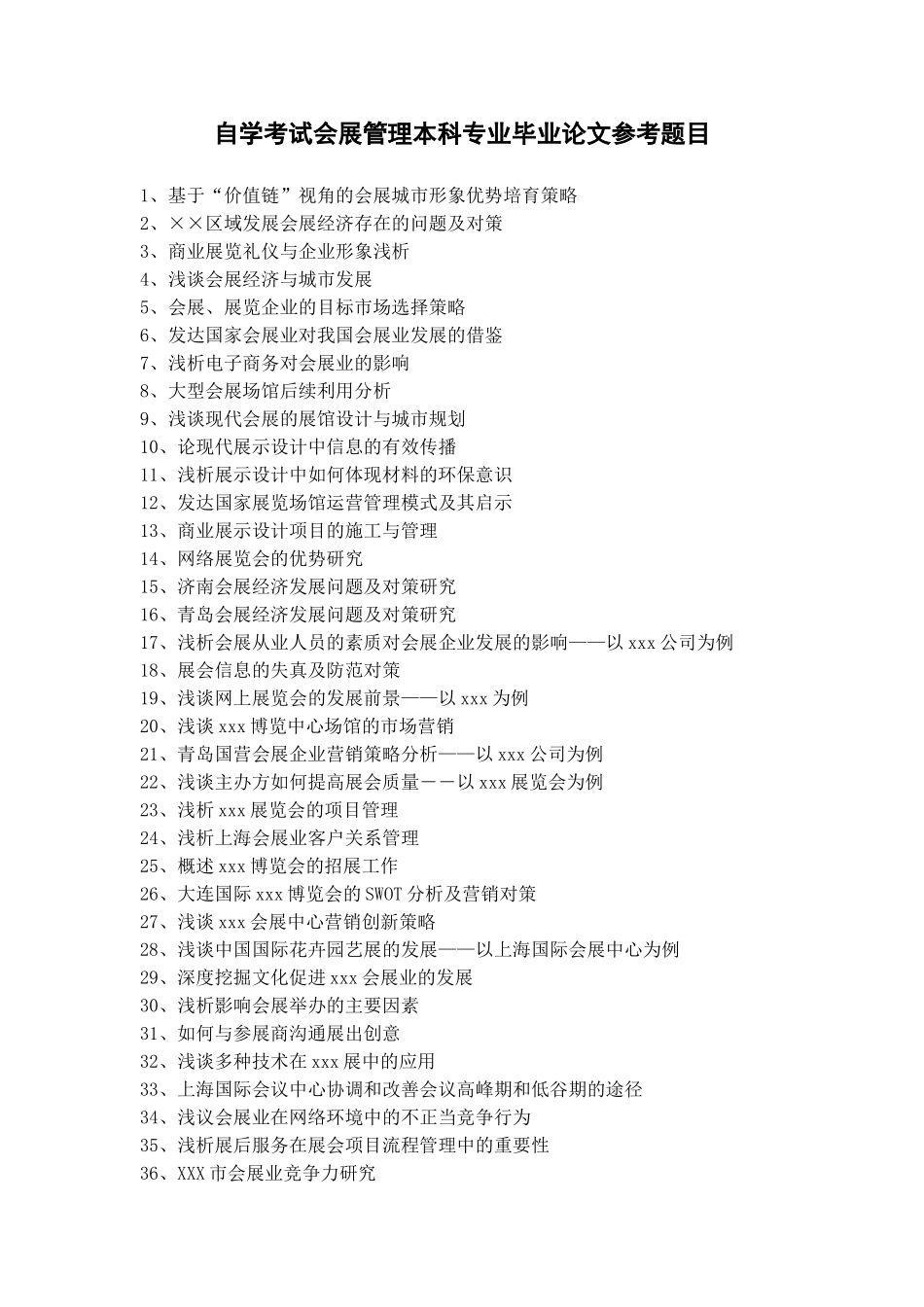 会展管理毕业论文选题_第1页