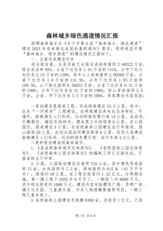 2024年森林城乡绿色通道情况汇报