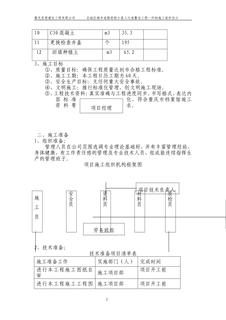 北碚人行道翻修工程施组_第2页