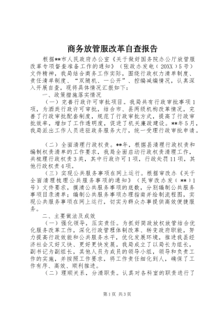 2024年商务放管服改革自查报告