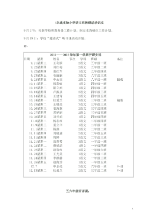 北城实验小学语文组教研活动记实