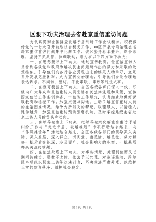 2024年区狠下功夫治理去省赴京重信重访问题