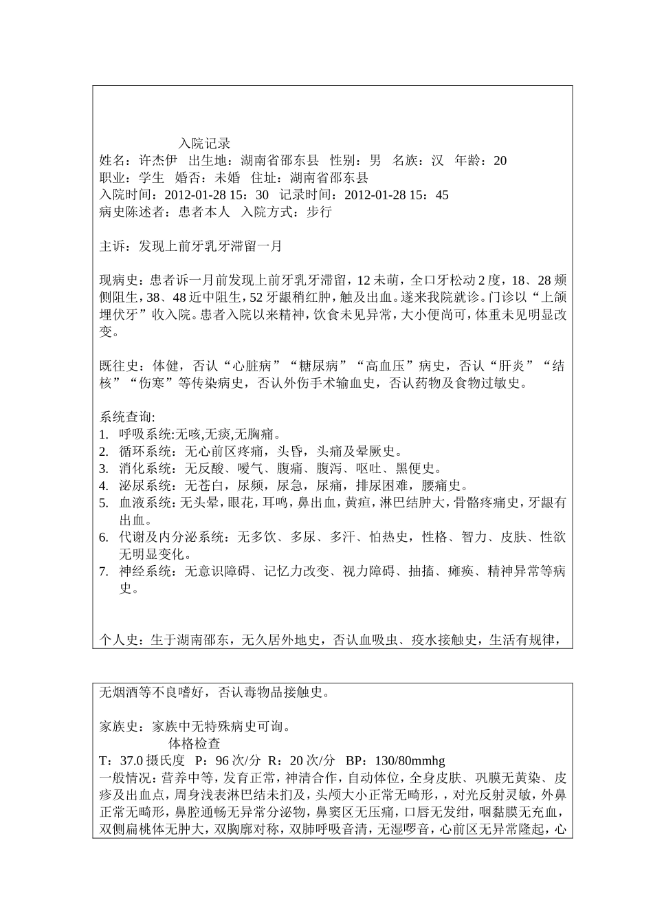 医学生毕业论文-完整病历_第2页