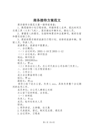 2024年商务接待方案范文