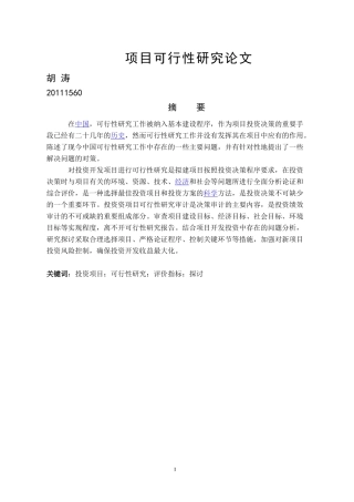 可行性研究论文