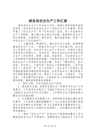 2024年商务局安全生产工作汇报