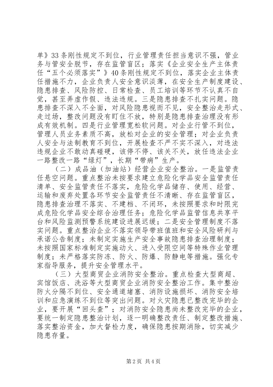 2024年商务局安全整治工作方案_第2页