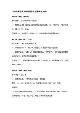 北京电影学院视听语言-参考课件