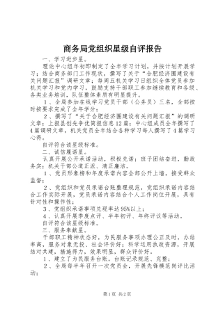 2024年商务局党组织星级自评报告