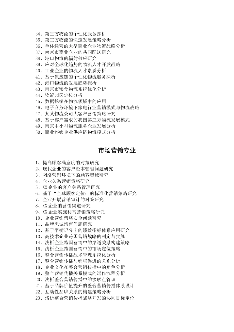 南京财经大学社会自考部分专业论文选题指南_第2页