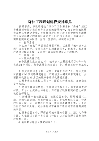 2024年森林工程规划建设安排意见