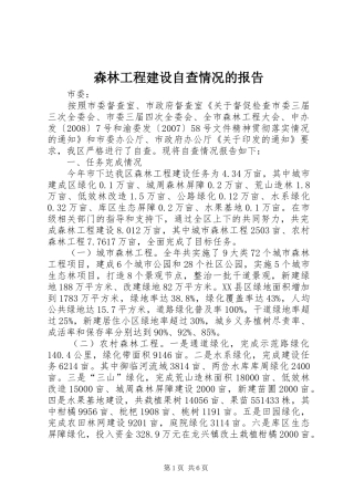 2024年森林工程建设自查情况的报告