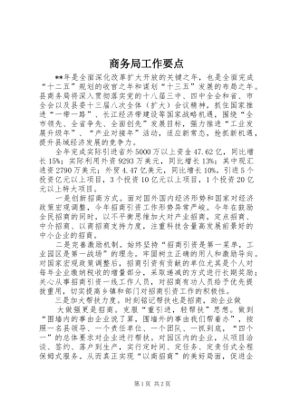 2024年商务局工作要点