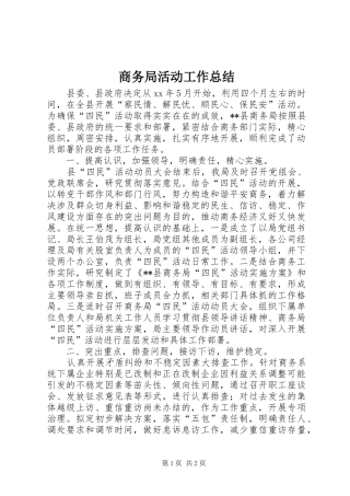 2024年商务局活动工作总结