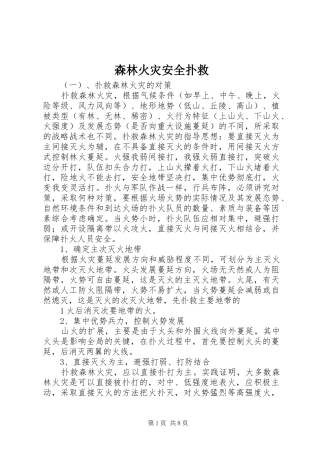 2024年森林火灾安全扑救