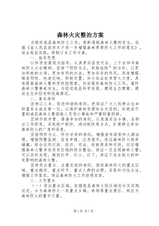 2024年森林火灾整治方案