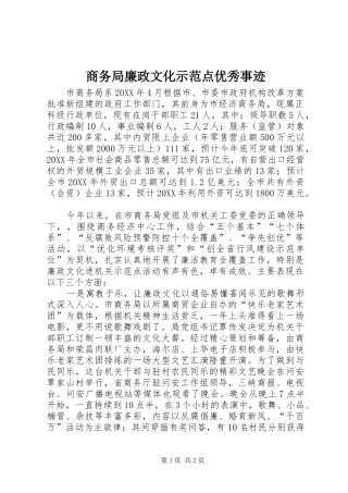 2024年商务局廉政文化示范点优秀事迹