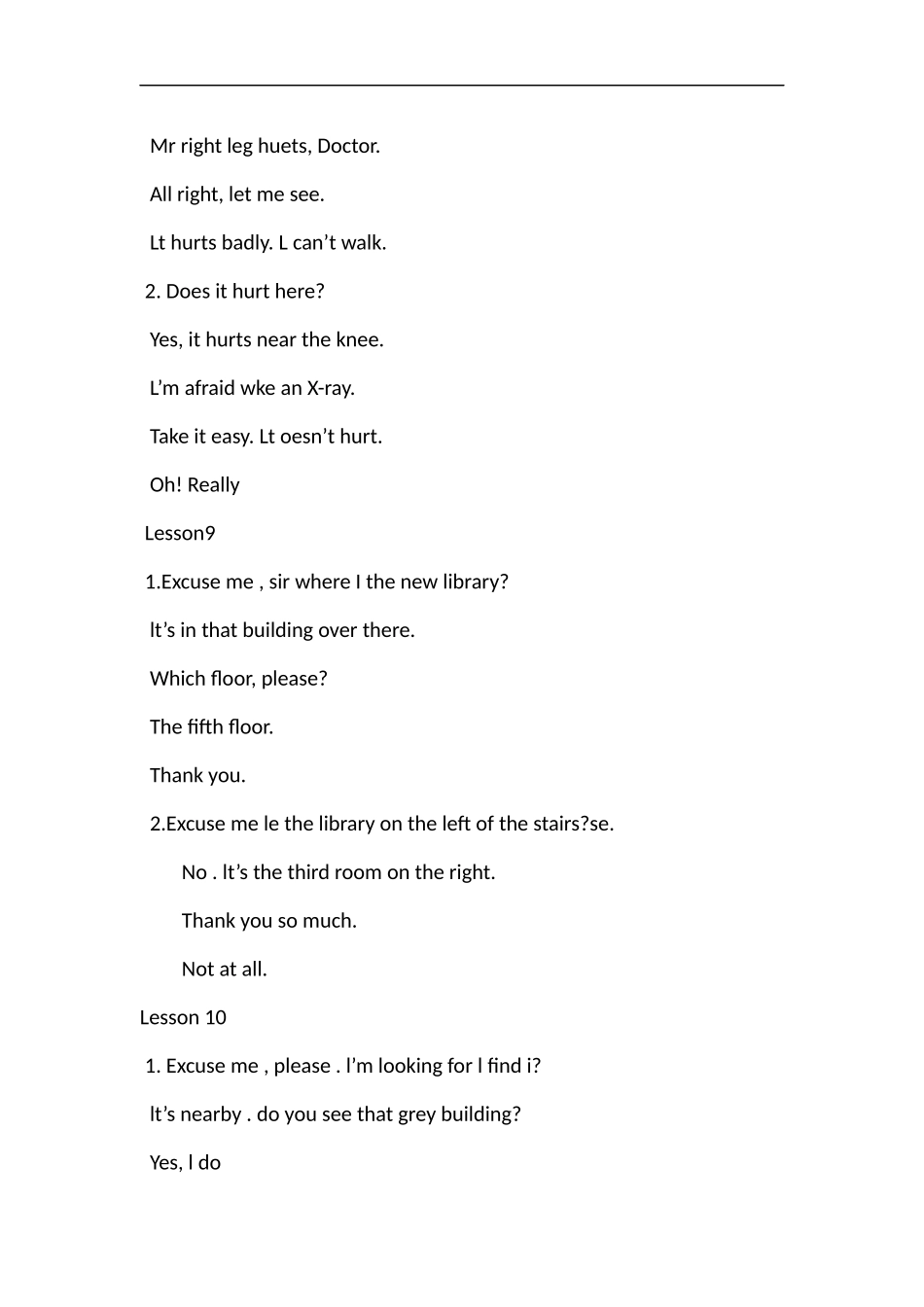 北京课改(一年级起点)四年级英语(下册)课文汇总_第3页