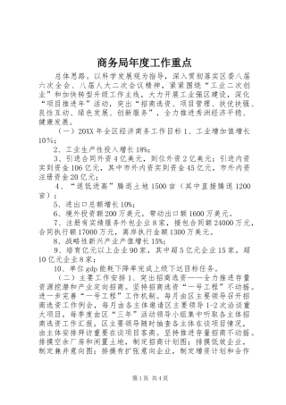 2024年商务局年度工作重点