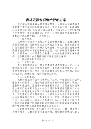 2024年森林资源专项整治行动方案